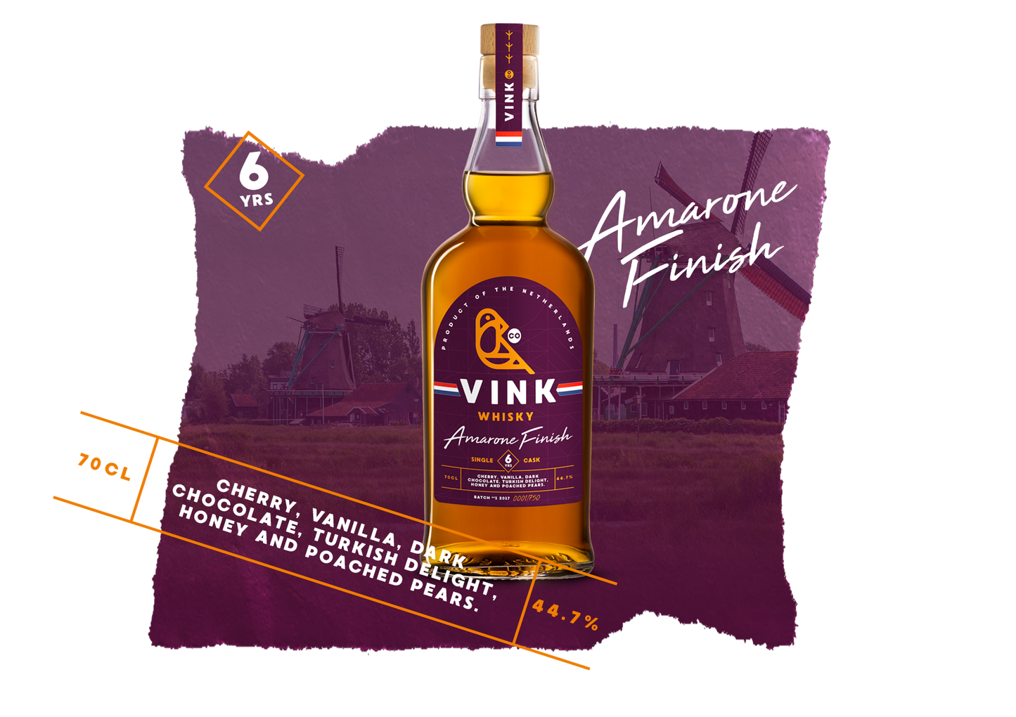 VINK WHISKY 6 YEARS <br> SINGLE CASK AMARONE FINISH